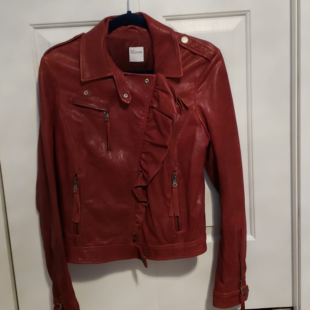 Red Valentino leather coat